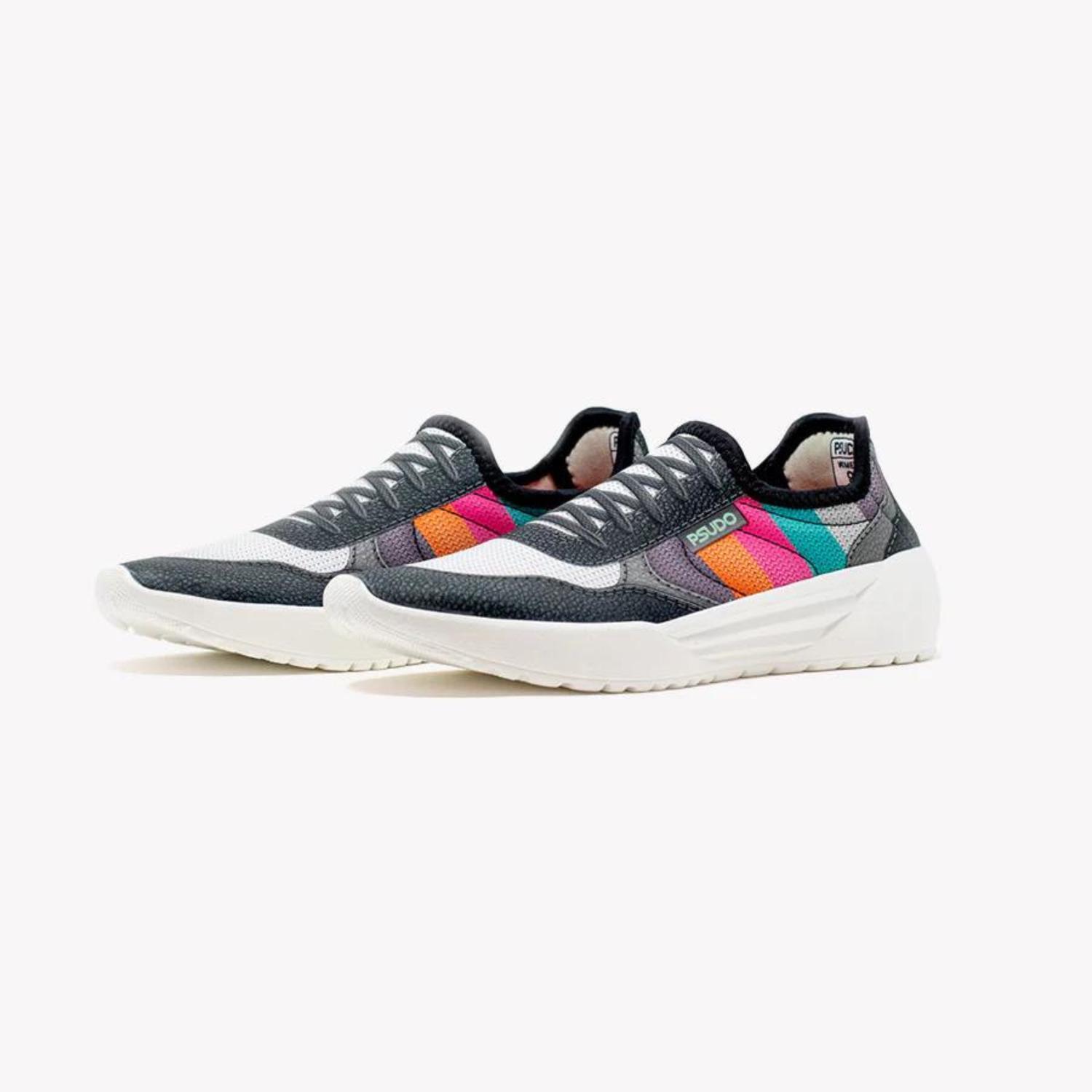 New Psudo Women’s Court Sneakers In Black Multi